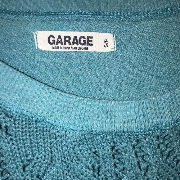 Turquoise Front Knitted Long Sleeved Sweater - Picture 6 of 6